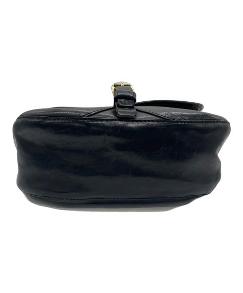 IL RICCIO（イル リッチオ）IL RICCIO (イル リッチオ) レザーショルダーバッグ ブラックの古着・服飾アイテム