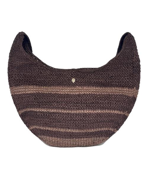 HELEN KAMINSKI（ヘレンカミンスキー）HELEN KAMINSKI (ヘレンカミンスキー) ラフィアショルダーバッグ ブラウン×ベージュの古着・服飾アイテム