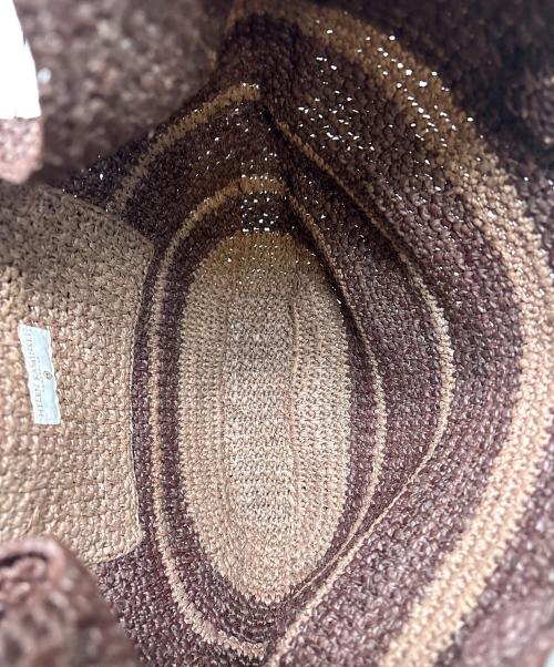 HELEN KAMINSKI（ヘレンカミンスキー）HELEN KAMINSKI (ヘレンカミンスキー) ラフィアショルダーバッグ ブラウン×ベージュの古着・服飾アイテム