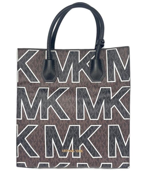 MICHAEL KORS（マイケル・コース）MICHAEL KORS (マイケルコース) トートバッグ ブラック×ブラウンの古着・服飾アイテム