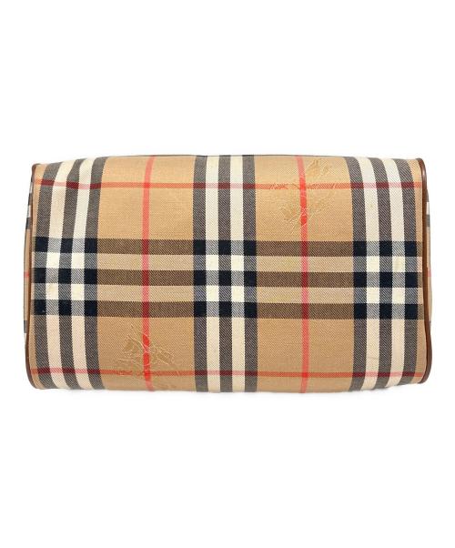 Burberry's（バーバリー）Burberry's (バーバリーズ) ミニボストンバッグ ブラウン×ブラック×レッドの古着・服飾アイテム