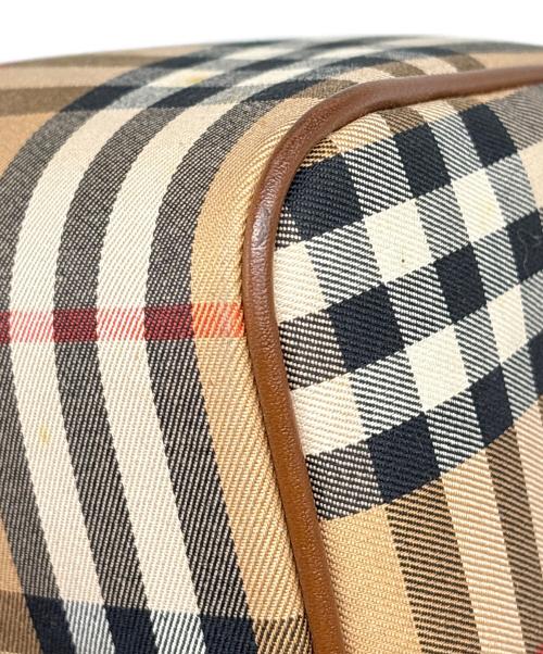 Burberry's（バーバリー）Burberry's (バーバリーズ) ミニボストンバッグ ブラウン×ブラック×レッドの古着・服飾アイテム