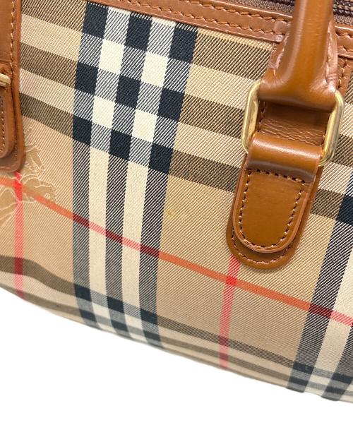 Burberry's（バーバリー）Burberry's (バーバリーズ) ミニボストンバッグ ブラウン×ブラック×レッドの古着・服飾アイテム