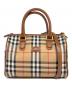 Burberry's（バーバリーズ）の古着「ミニボストンバッグ」｜ブラウン×ブラック×レッド