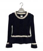 CHANELシャネル）の古着「ココマークウールアンゴラニット」｜ブラック