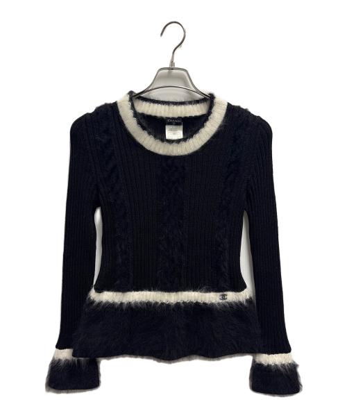 CHANEL（シャネル）CHANEL (シャネル) ココマークウールアンゴラニット ブラック サイズ:42の古着・服飾アイテム