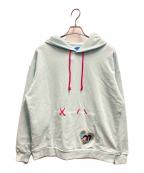 DISNEYディズニー）の古着「プルオーバーパーカー / ヴァネロペのスウィーツ・ポップ・ワールド」｜ミントグリーン