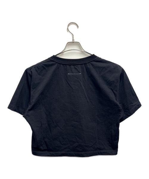 MM6 Maison Margiela（エムエムシックスメゾンマルジェラ）MM6 Maison Margiela (エムエムシックスメゾンマルジェラ) クロップドTシャツ / CHECKERS PRINTED SHORT TEE ブラック サイズ:Sの古着・服飾アイテム