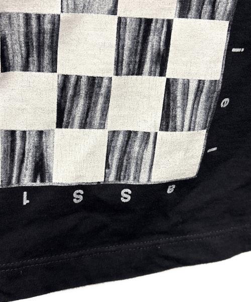 MM6 Maison Margiela（エムエムシックスメゾンマルジェラ）MM6 Maison Margiela (エムエムシックスメゾンマルジェラ) クロップドTシャツ / CHECKERS PRINTED SHORT TEE ブラック サイズ:Sの古着・服飾アイテム