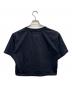 MM6 Maison Margiela (エムエムシックスメゾンマルジェラ) クロップドTシャツ / CHECKERS PRINTED SHORT TEE ブラック サイズ:S：7000円
