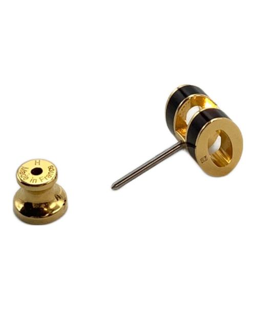 HERMES（エルメス）HERMES (エルメス) ピアス/ミニポップアッシュ ブラック×ゴールドの古着・服飾アイテム