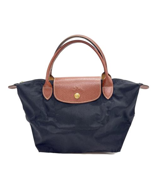 LONGCHAMP（ロンシャン）LONGCHAMP (ロンシャン) 折りたたみバッグ ブラック×ブラウンの古着・服飾アイテム