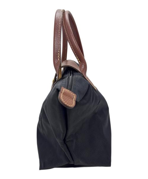 LONGCHAMP（ロンシャン）LONGCHAMP (ロンシャン) 折りたたみバッグ ブラック×ブラウンの古着・服飾アイテム