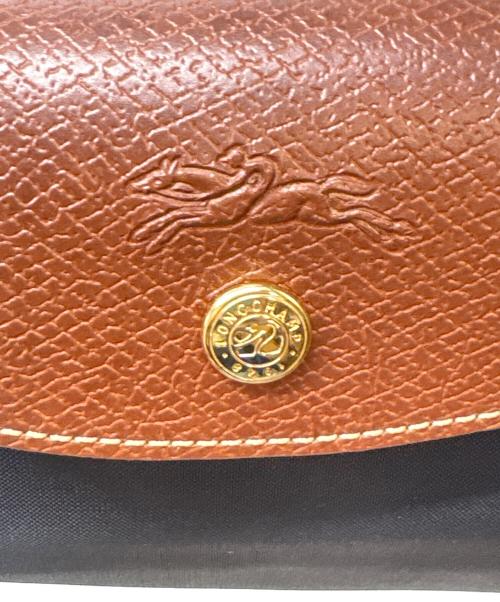 LONGCHAMP（ロンシャン）LONGCHAMP (ロンシャン) 折りたたみバッグ ブラック×ブラウンの古着・服飾アイテム