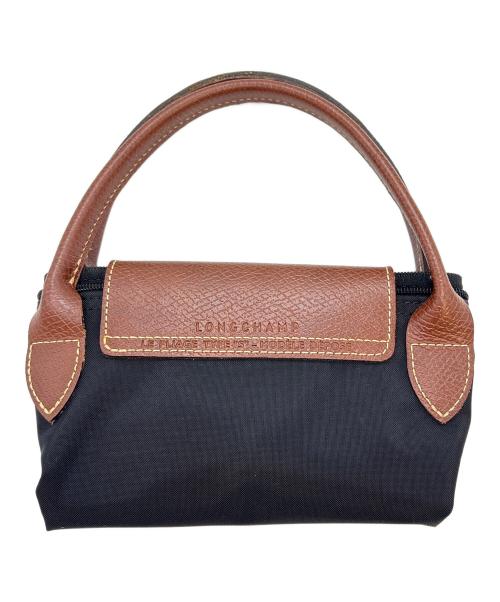 LONGCHAMP（ロンシャン）LONGCHAMP (ロンシャン) 折りたたみバッグ ブラック×ブラウンの古着・服飾アイテム