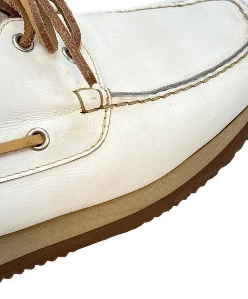 HERMES（エルメス）HERMES (エルメス) デッキシューズ ホワイト×ブラウン サイズ:41の古着・服飾アイテム