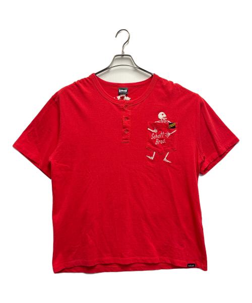 Schott（ショット）Schott (ショット) 半袖カットソー レッド サイズ:XLの古着・服飾アイテム