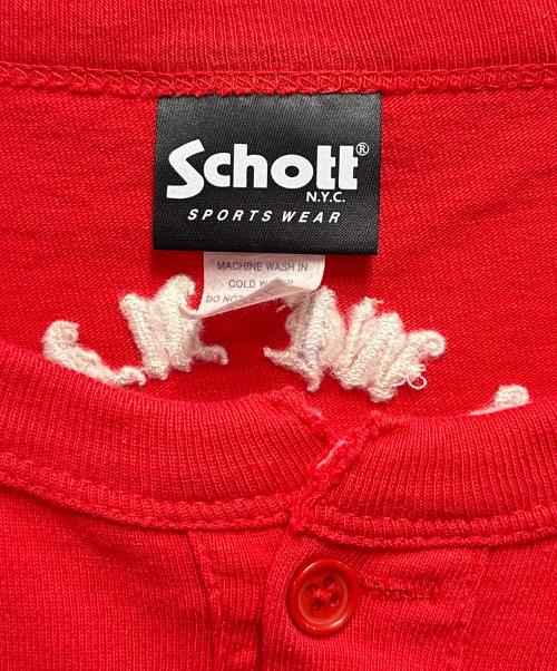 Schott（ショット）Schott (ショット) 半袖カットソー レッド サイズ:XLの古着・服飾アイテム