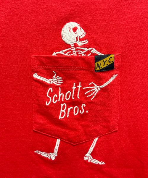 Schott（ショット）Schott (ショット) 半袖カットソー レッド サイズ:XLの古着・服飾アイテム