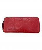 LOUIS VUITTONルイ ヴィトン）の古着「長財布 / モノグラム・アンプラント ポルトフォイユ・クレマンス」｜レッド