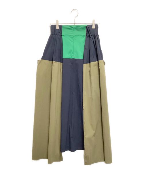 HeRIN.CYE（ヘリンドットサイ）HeRIN.CYE (ヘリンドットサイ) ナイロンスカート/HeRIN.CYE カーキ×ブラック サイズ:FREEの古着・服飾アイテム