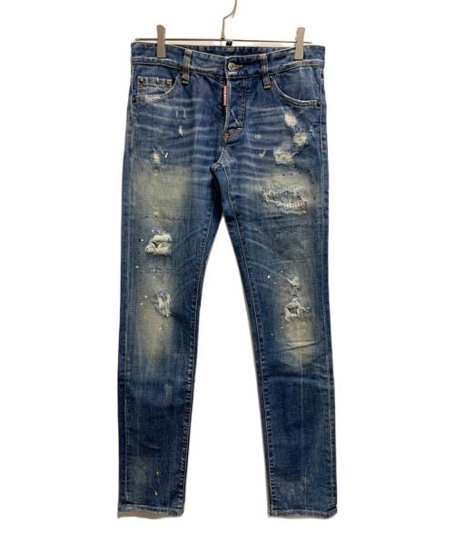 DSQUARED2（ディースクエアード）DSQUARED2 (ディースクエアード) ダメージ加工デニムパンツ インディゴ サイズ:SIZE 44の古着・服飾アイテム
