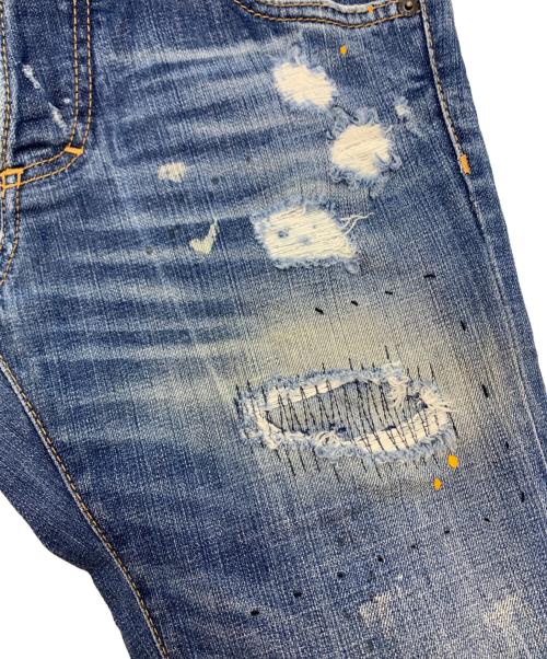DSQUARED2（ディースクエアード）DSQUARED2 (ディースクエアード) ダメージ加工デニムパンツ インディゴ サイズ:SIZE 44の古着・服飾アイテム