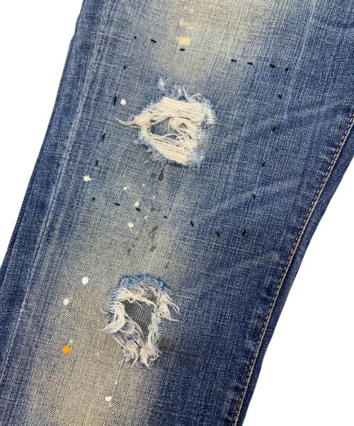 DSQUARED2（ディースクエアード）DSQUARED2 (ディースクエアード) ダメージ加工デニムパンツ インディゴ サイズ:SIZE 44の古着・服飾アイテム