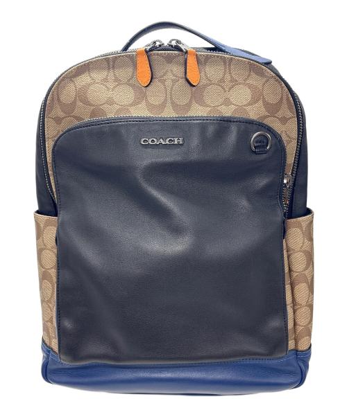 COACH（コーチ）COACH (コーチ) リュック ネイビー×ブラウンの古着・服飾アイテム