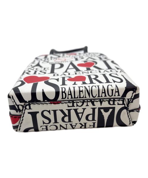 BALENCIAGA（バレンシアガ）BALENCIAGA (バレンシアガ) ショッピングフォンホルダー / ボンジュールパリ ホワイトの古着・服飾アイテム