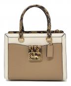 COACHコーチ）の古着「2WAYショルダーバッグ / グレース キャリーオール」｜ブラウン×ホワイト