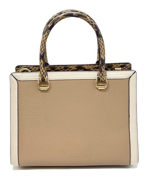 COACH（コーチ）COACH (コーチ) 2WAYショルダーバッグ / グレース キャリーオール ブラウン×ホワイトの古着・服飾アイテム