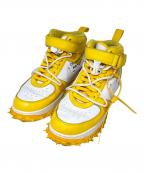 NIKE×OFFWHITEナイキ×オフホワイト）の古着「ミッドカットスニーカー」｜ホワイト×イエロー