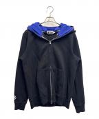 A BATHING APEア ベイシング エイプ）の古着「SHARK FULL ZIP DOUBLE HOODIE」｜ブラック