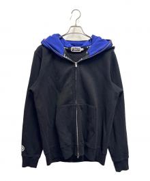 A BATHING APE（ア ベイシング エイプ）の古着「SHARK FULL ZIP DOUBLE HOODIE」｜ブラック