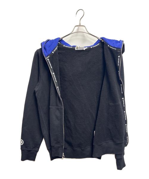 A BATHING APE（ア ベイシング エイプ）A BATHING APE (ア ベイシング エイプ) SHARK FULL ZIP DOUBLE HOODIE ブラック サイズ:XLの古着・服飾アイテム