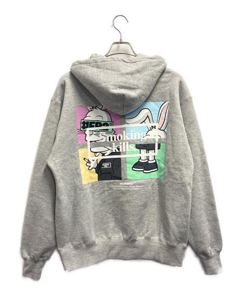 #FR2（エフアールツー）#FR2 (エフアールツー) パーカー/Smoking Kills グレー サイズ:Lの古着・服飾アイテム