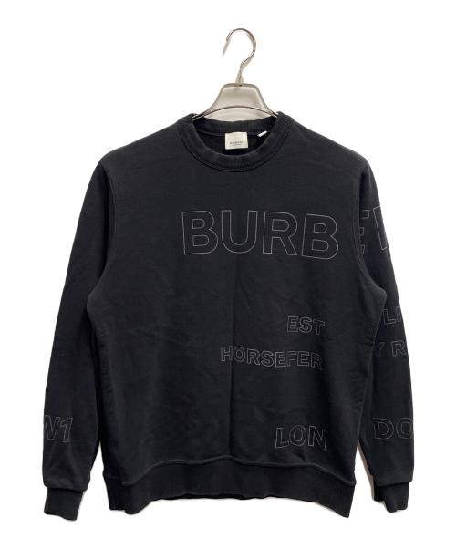 BURBERRY（バーバリー）BURBERRY (バーバリー) ホースフェリープリントロゴ長袖スウェット ブラック サイズ:Mの古着・服飾アイテム