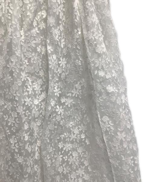 BLAMINK（ブラミンク）BLAMINK (ブラミンク) フラワープリントギャザースカート ホワイト サイズ:SIZE 36の古着・服飾アイテム