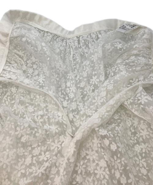 BLAMINK（ブラミンク）BLAMINK (ブラミンク) フラワープリントギャザースカート ホワイト サイズ:SIZE 36の古着・服飾アイテム