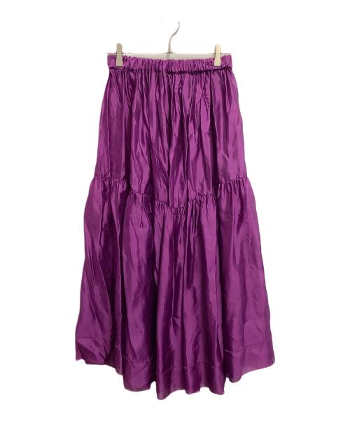 BLAMINK（ブラミンク）BLAMINK (ブラミンク) シルクギャザーロングスカート パープル サイズ:SIZE 36の古着・服飾アイテム