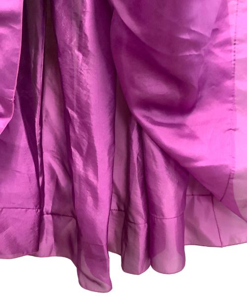 BLAMINK（ブラミンク）BLAMINK (ブラミンク) シルクギャザーロングスカート パープル サイズ:SIZE 36の古着・服飾アイテム