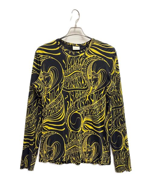 DRIES VAN NOTEN（ドリスヴァンノッテン）DRIES VAN NOTEN (ドリスヴァンノッテン) 長袖カットソー ブラック×イエロー サイズ:FREEの古着・服飾アイテム