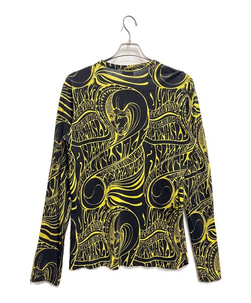 DRIES VAN NOTEN（ドリスヴァンノッテン）DRIES VAN NOTEN (ドリスヴァンノッテン) 長袖カットソー ブラック×イエロー サイズ:FREEの古着・服飾アイテム