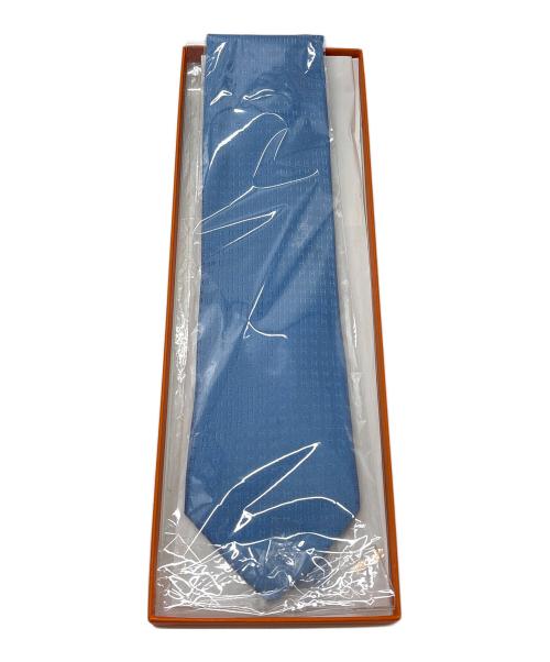 HERMES（エルメス）HERMES (エルメス) H織りタイ / ファソネH ブルー サイズ:サイズ表記無しの古着・服飾アイテム