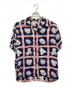 Sun Surfサンサーフ）の古着「半袖シャツ」｜ネイビー×レッド