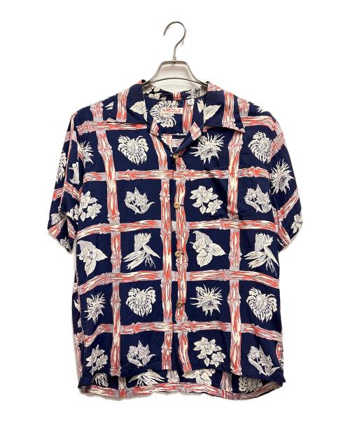 Sun Surf（サンサーフ）Sun Surf (サンサーフ) 半袖シャツ ネイビー×レッド サイズ:Mの古着・服飾アイテム