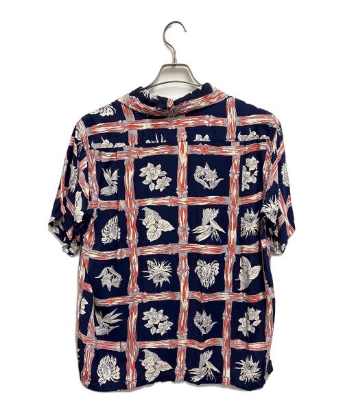 Sun Surf（サンサーフ）Sun Surf (サンサーフ) 半袖シャツ ネイビー×レッド サイズ:Mの古着・服飾アイテム