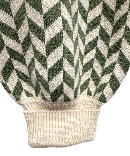 Ameri（アメリ）Ameri (アメリ) UND HERRINGBONJACQUARD KNIT CARDIGAN ベージュ サイズ:FREEの古着・服飾アイテム