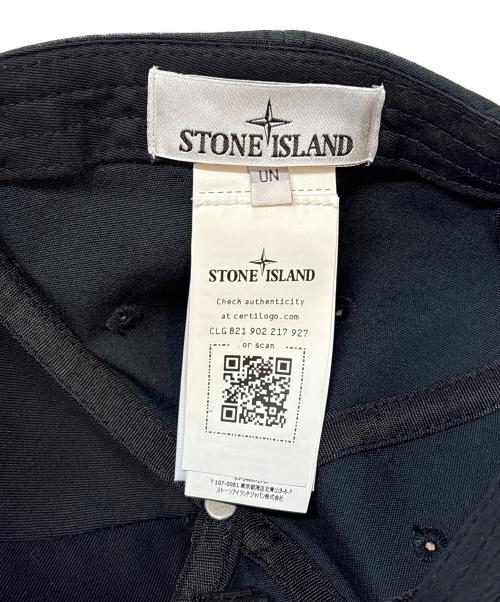 STONE ISLAND（ストーンアイランド）STONE ISLAND (ストーンアイランド) ベースボールキャップ ブラックの古着・服飾アイテム